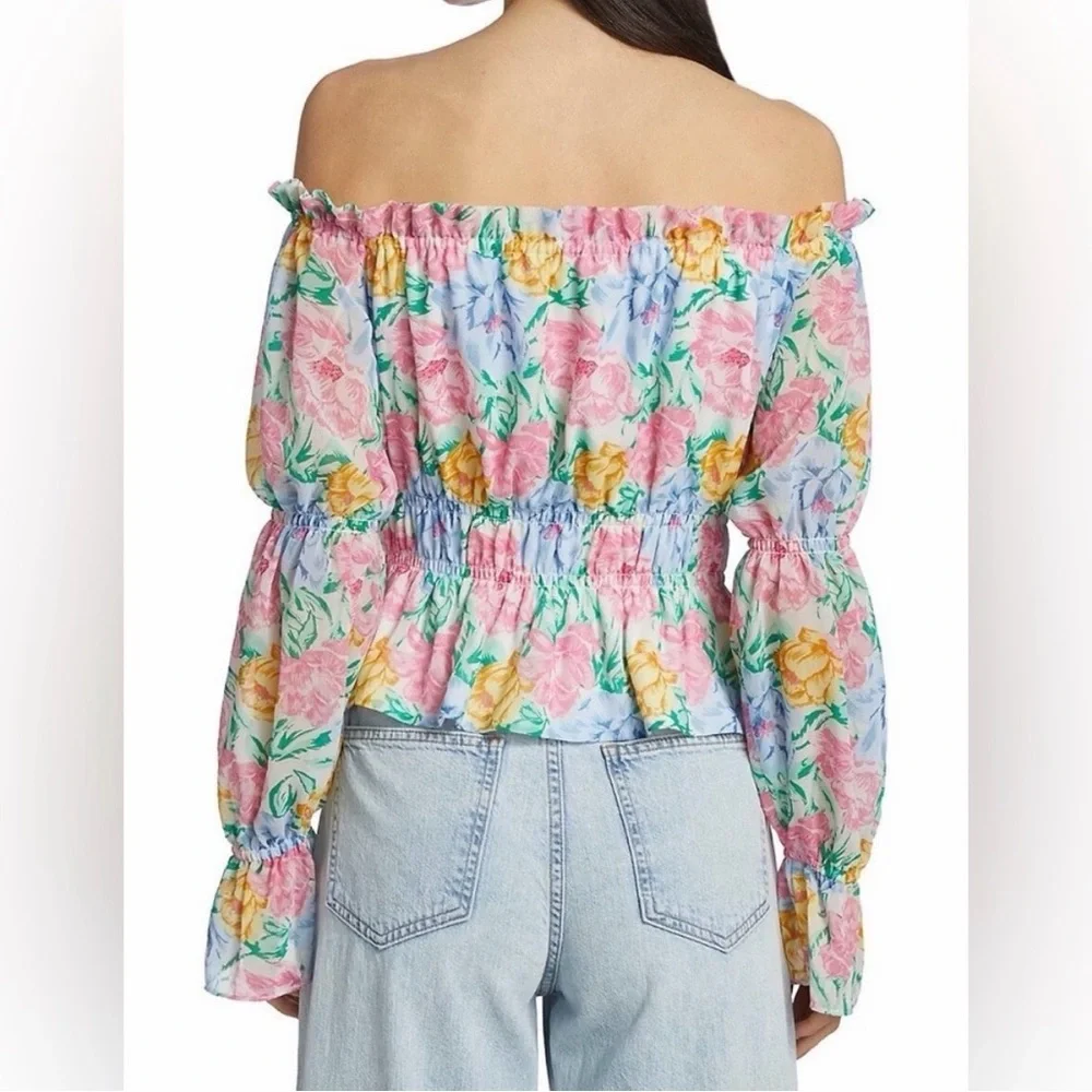 NWT WAYF Off the Shoulder Floral Watercolor Top | Large